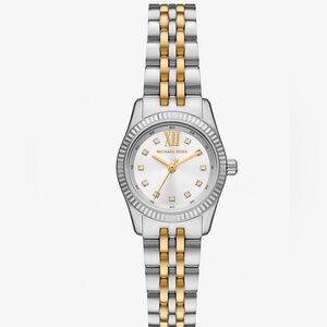 Michael Kors Two-Tone Silver and Gold Women's Bracelet Watch small dial